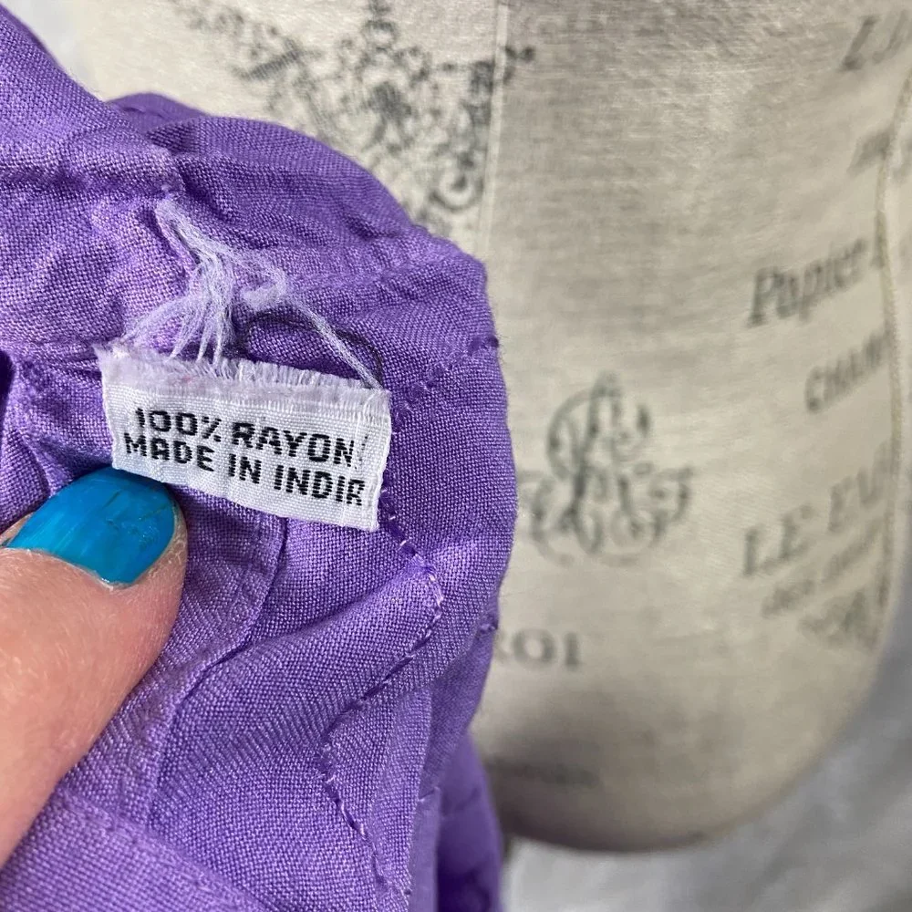 Vintage 2 piece wrap palazzo pants with Halter top Made in India 100% Rayon - Picture 9 of 10